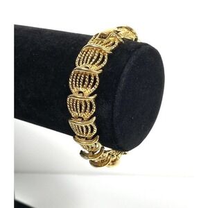 Monet Bracelet Linked Gold Tone 7” Estate Jewelry